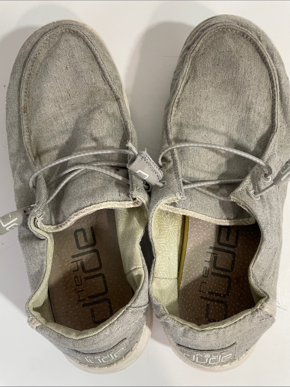 Hey Dude Slip-On Loafers in Light Gray Canvas